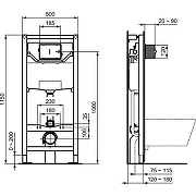 Инсталляция Ideal Standard Prosys TT00007/121A6 для унитаза с Черной матовой клавишей смыва-6