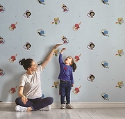 Обои детские AdaWall Ada Kids 8912-2 Винил на флизелине (1,06*10,05) Зеленый/Разноцветный, Детский/Мультимедиа-1