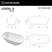 Ванна из искусственного камня Whitecross Coral A 165х75 0213.165075.200 Белая матовая-7