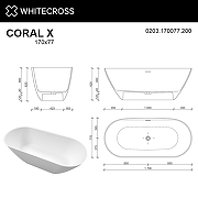 Ванна из искусственного камня Whitecross Coral X 170х77 0203.170077.200 Белая матовая-7