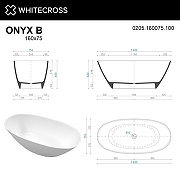 Ванна из искусственного камня Whitecross Onyx B 160х75 0205.160075.100 Белая глянцевая-7