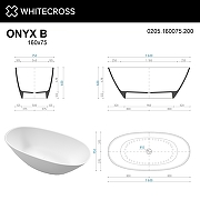 Ванна из искусственного камня Whitecross Onyx B 160х75 0205.160075.200 Белая матовая-7