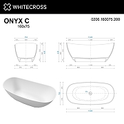 Ванна из искусственного камня Whitecross Onyx C 160х75 0206.160075.200 Белая матовая-7