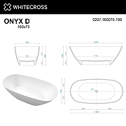 Ванна из искусственного камня Whitecross Onyx D 160х75 0207.160075.100 Белая глянцевая-7