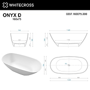 Ванна из искусственного камня Whitecross Onyx D 160х75 0207.160075.200 Белая матовая-7