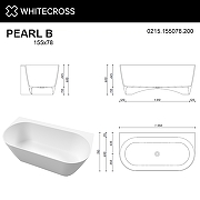 Ванна из искусственного камня Whitecross Pearl B 155x78 0215.155078.200 Белая матовая-7