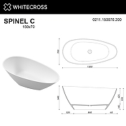 Ванна из искусственного камня Whitecross Spinel C 150x70 0211.150070.200 Белая матовая-7