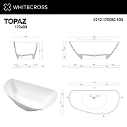 Ванна из искусственного камня Whitecross Topaz 170x80 0212.170080.100 Белая глянцевая-7