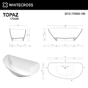 Ванна из искусственного камня Whitecross Topaz 170x80 0212.170080.200 Белая матовая-7