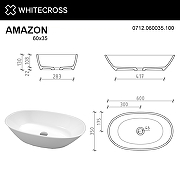 Раковина-чаша Whitecross Amazon 60 0712.060035.100 Белая глянцевая-6