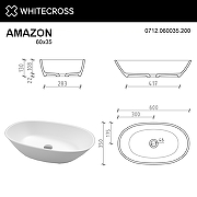 Раковина-чаша Whitecross Amazon 60 0712.060035.200 Белая матовая-6