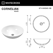 Раковина-чаша Whitecross Cornelian 43 0714.043043.100 Белая глянцевая-8