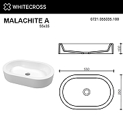 Раковина-чаша Whitecross Malachite A 55 0721.055035.100 Белая глянцевая-6