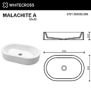 Раковина-чаша Whitecross Malachite A 55 0721.055035.200 Белая матовая-6
