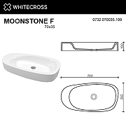 Раковина Whitecross Moonstone F 70 0732.070035.100 Белая глянцевая-6