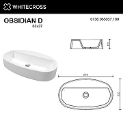 Раковина Whitecross Obsidian D 65 0736.065037.100 Белая глянцевая-6