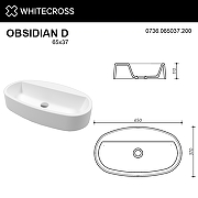 Раковина Whitecross Obsidian D 65 0736.065037.200 Белая матовая-6