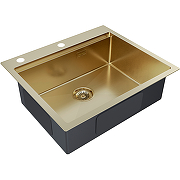 Кухонная мойка Paulmark Brim-Pro 59 PM705951-BG Брашированное золото-1