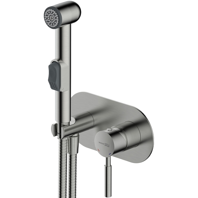 Гигиенический душ со смесителем WasserKRAFT Wern 4238 Никель шланг для душа wasserkraft 1500 мм металлический никель a100