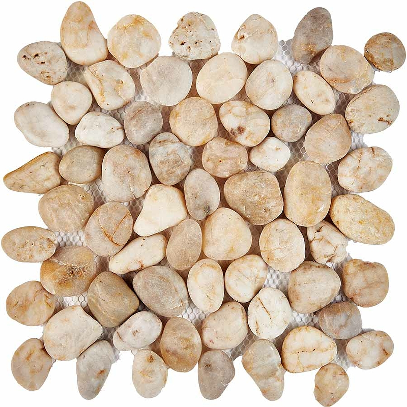 Мозаика Pixmosaic Галька Bianco Natura stone PIX265 30,5x30,5 см