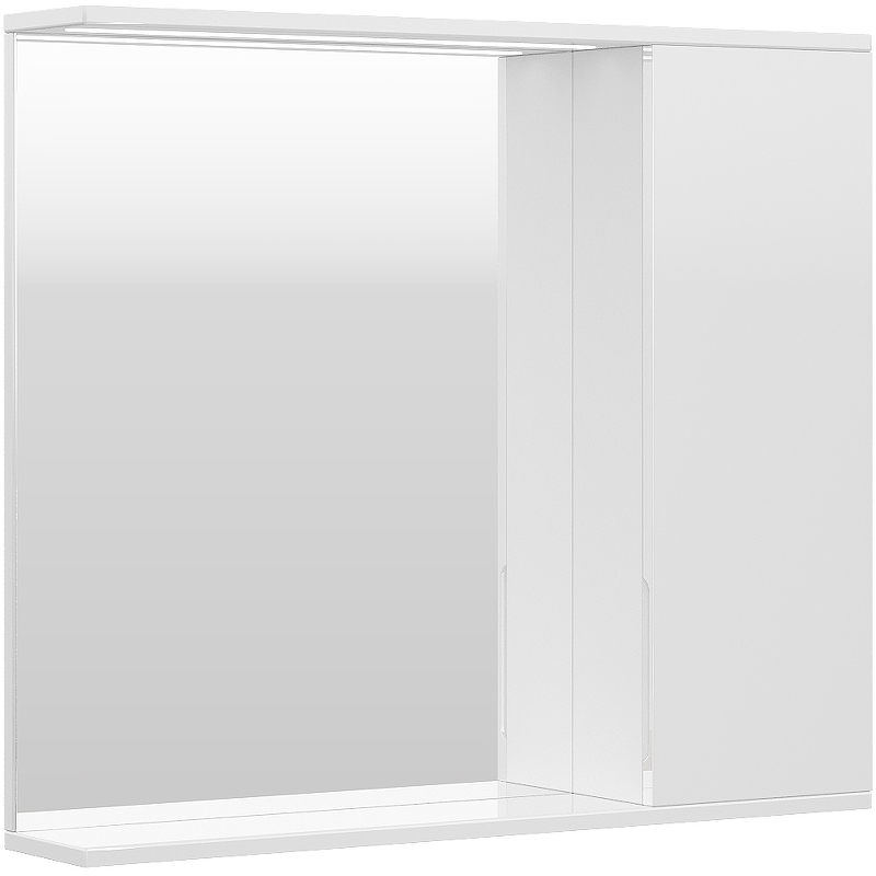 Зеркало со шкафом Volna Lake 80 R zsLAKE80.R-01 с подсветкой Белое зеркало со шкафом aquanet доминика 80 171081 с подсветкой r белое