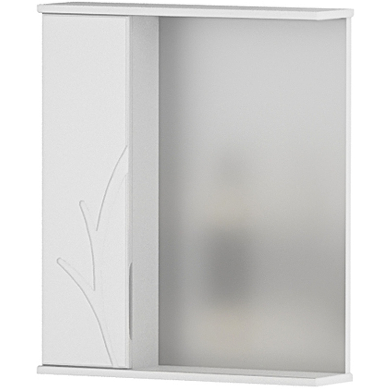 Зеркало со шкафом Volna Adel 60 L zsADEL60.L-01 с подсветкой Белое зеркало со шкафом санта дублин 60 l 123001 с подсветкой белое