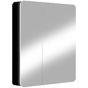Зеркальный шкаф Reflection Black 760х850 RF2002BL с подсветкой Черный матовый-1