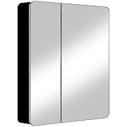 Зеркальный шкаф Reflection Black 760х850 RF2002BL с подсветкой Черный матовый