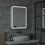 Зеркальный шкаф Reflection Circle 550х800 R RF2106SR с подсветкой Белый матовый-8