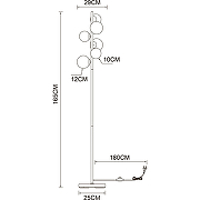 Торшер Artelamp Gemini A2243PN-6PB Янтарный Полированная медь Черный-3