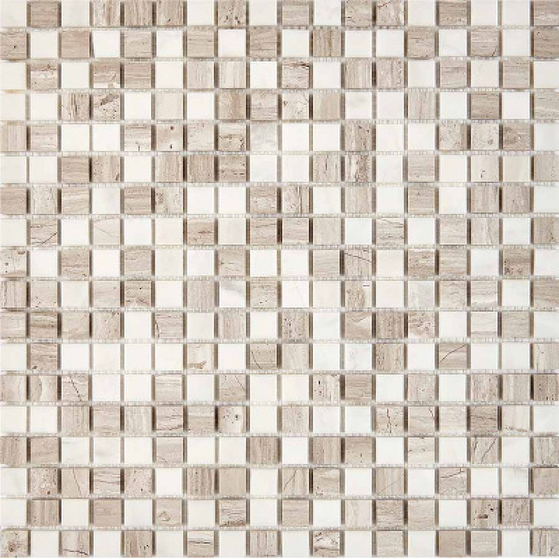 Каменная мозаика Pixmosaic White Wooden, Dolomiti Bianco PIX280 30,5x30,5 см