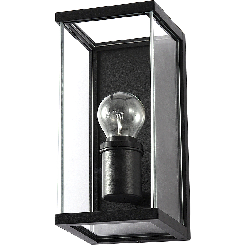 Настенный светильник Artelamp Pot A1631AL-1BK Прозрачный Черный светильник уличный настенный feron 6298 e27 60 вт 220 в черный цилиндрический ip54 175х108х320 мм