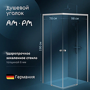 Душевой уголок AM.PM X-Joy 100х80 W94G-403-10080-MТ профиль Хром матовый стекло прозрачное-1