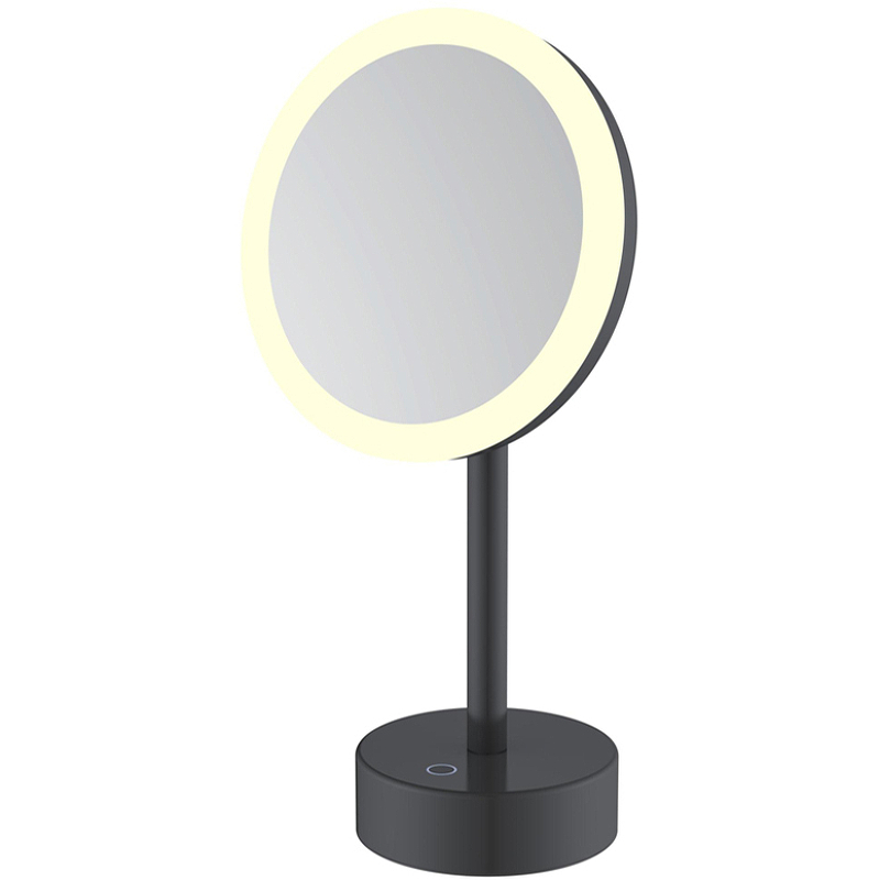 Косметическое зеркало Java S-M551H с подсветкой с увеличением Черное зеркало косметическое с увеличением в 10 раз d 14см