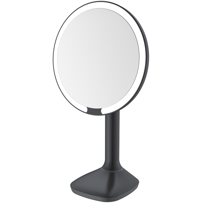 Косметическое зеркало Java S-M8888H с подсветкой с увеличением Черное зеркало косметическое с увеличением в 10 раз d 14см