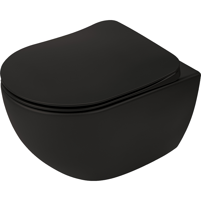 Унитаз Deante Peonia Zero CDEDNZPW подвесной Черный матовый с сиденьем Микролифт сиденье для унитаза deante peonia zero cde 6soz белое с микролифтом