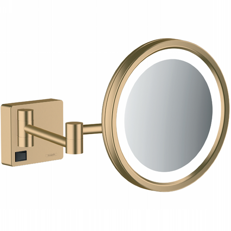 Косметическое зеркало Hansgrohe AddStoris 41790140 с подсветкой с увеличением Шлифованная бронза цена и фото