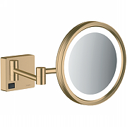 Косметическое зеркало Hansgrohe AddStoris 41790140 с подсветкой с увеличением Шлифованная бронза