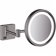 Косметическое зеркало Hansgrohe AddStoris 41790340 с подсветкой с увеличением Шлифованный черный хром
