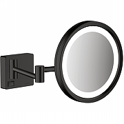 Косметическое зеркало Hansgrohe AddStoris 41790670 с подсветкой с увеличением Черное матовое