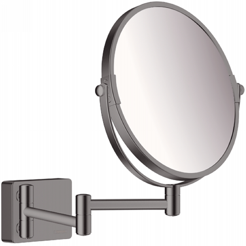 Косметическое зеркало Hansgrohe AddStoris 41791340 с увеличением Шлифованный черный хром косметическое зеркало hansgrohe addstoris 41790340 шлифованный черный хром