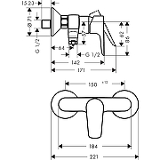 Смеситель для душа Hansgrohe Talis E 71760340 Шлифованный черный хром-1