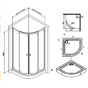 Душевой уголок AM.PM X-Joy Twin Slide 90х90 W88E-205-090BT64 профиль Черный матовый стекло прозрачное-7