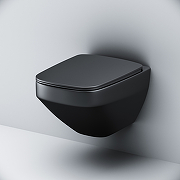 Комплект унитаза с инсталляцией AM.PM Inspire V2.0 CK50GG Черный матовый с сиденьем Микролифт с Черной глянцевой клавишей смыва с гигиеническим душем и аксессуарами для ванной комнаты-5