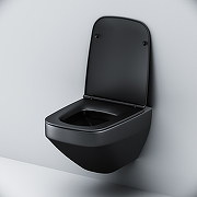 Комплект унитаза с инсталляцией AM.PM Inspire V2.0 CK50GG Черный матовый с сиденьем Микролифт с Черной глянцевой клавишей смыва с гигиеническим душем и аксессуарами для ванной комнаты-7