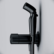 Комплект унитаза с инсталляцией AM.PM Inspire V2.0 CK50GG Черный матовый с сиденьем Микролифт с Черной глянцевой клавишей смыва с гигиеническим душем и аксессуарами для ванной комнаты-18