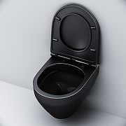 Комплект унитаза с инсталляцией AM.PM Spirit CK70GH Черный матовый с сиденьем Микролифт с Черной глянцевой клавишей смыва с гигиеническим душем и аксессуарами для ванной комнаты-8