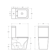 Унитаз компакт BelBagno Ardente R BB02093CPR/BB2312SC без бачка с сиденьем Микролифт-2