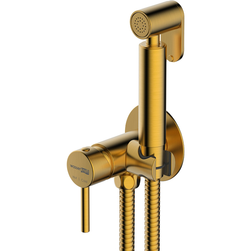 Гигиенический душ со смесителем WasserKRAFT A70838 Золото матовое гигиенический душ со смесителем timo petruma 5089 17sm золото матовое