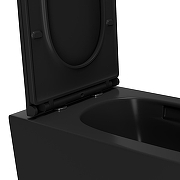 Комплект унитаза с инсталляцией Point Меркурий 886914SLO3+PN41831BM Черный матовый с сиденьем Микролифт и Черной матовой клавишей смыва-5